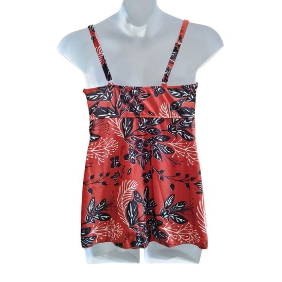 Plus Size 3XL Floral Tankini Swim Set Adjustable Straps High Waisted Boyshorts - Picture 5 of 9